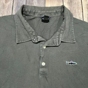 Camisa Polo Patagonia Trucha Fitz Roy Pez Manga Corta XL Para Hombres Gris Algodón - Imagen 1 de 9
