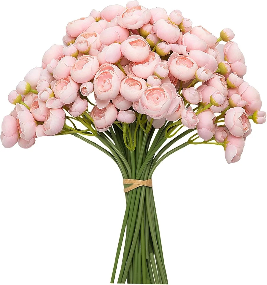 18Pcs Ranunculus Artificial Flowers Arrangement Wedding Bouquet Home Party Decor Foto 1 de 4