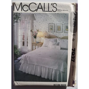 Sewing Pattern Bedroom Decor Pillow Sham Dust Ruffle Valance McCalls 7937 G - Picture 1 of 2
