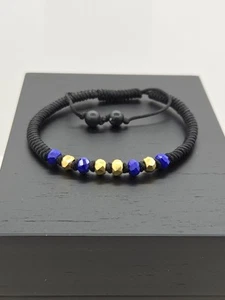 David Yurman Furtune Bracelet, 5.5mm , 18k Yellow Gold , Lapis, 7 Inch ,Mint - Picture 1 of 9