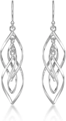 Orecchini Pendenti in Argento Sterling 925 per Donna E Ragazza, Orecchini Lunghi - Immagine 1 di 4