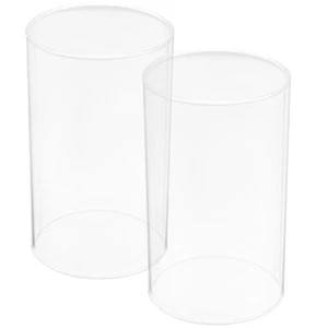 2 Pcs Candle Covers Glass Tube Lampshade Holder Set Holders for Tapered Candles - Picture 1 of 6