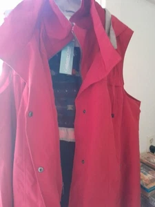 Coldwater Creek Rojo Capucha Chaleco Largo Chaqueta con Forro Extraíble 1x Plus Mujer - Imagen 1 de 14