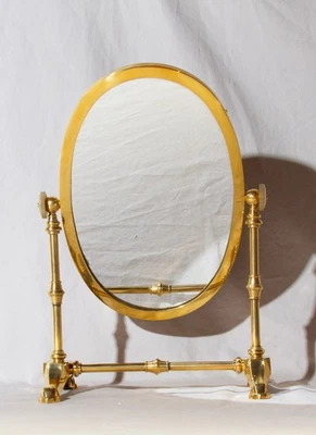 VANITY 11 1/2 inch MIRROR, Gold frame & stand, New in original shipping box - Image 1 of 4