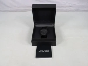 Movado Modern Classic 40mm Steel Black Dial Mens Quartz Watch 0607408 - Picture 1 of 15