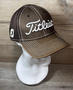 NEW ERA TITLEIST FootJoy Pro V1 Hat Fitted Brown Size L-XL Mesh Ball Cap FADED - Picture 1 of 22