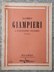ALAMIRO GIAMPIERI 6 FANTASTIC STUDIES FOR CLARNET 1960VINTAGE SHEET MUSIC - Picture 1 of 1