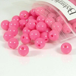 100 cuentas sueltas de acrílico de plástico liso redondo de 7 mm rosa opaco con agujero de 1,5 mm - Imagen 1 de 1
