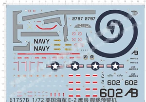1/72 U.S NAVY E-2 Hawkeye Model Water Slide Decal - Picture 1 of 1