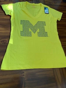 NUEVO CON ETIQUETAS Camisa Knights Apparel Para Mujer Junior Grande 11-13/BLING Michigan Wolverines - Imagen 1 de 5
