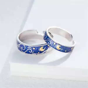 Couples Rings for Him and Her Set Silver Ring Set Matching Promise Rings for Wom - Picture 1 of 9