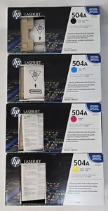 4x Lot HP 504A BCMY Original LaserJet Toner Cartridge OEM Cut Out Labels - Picture 1 of 7