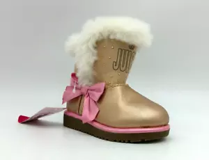 Juicy By Juicy Couture Lil Perris Toddler Gold Boots Size 5 - Picture 1 of 11