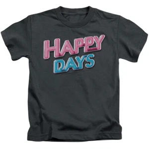 Happy Days Boys T-Shirt Logo Charcoal Tee - Picture 1 of 1
