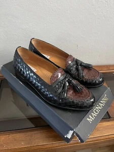 Magnanni Men Leather Woven Tassels Dress Slip On Loafers Shoes 8 eu 41 - Picture 1 of 7
