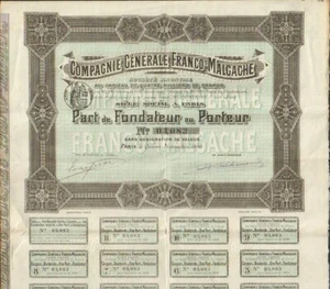 COMPAGNIE GÉNÉRAL FRANCO-MALGACHE (MADAGASKAR) (X) - Bild 1 von 1