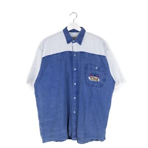 Vintage Super Bowl 26 Hemd Life Uniform Herren MEDIUM Blau Kurzarm Knopfleiste - Bild 1 von 13
