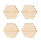 White Wooden Discs Slices Hexagon Unfinished Cutouts for DIY Crafts 25 Pcs