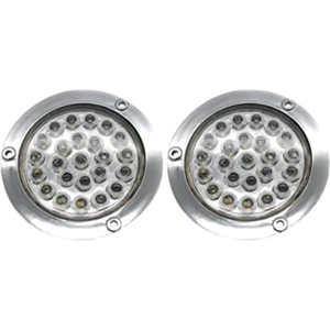 2pcs 24 led white 4 inch round backup reverse tail lamp lights for truck trailer - Picture 1 of 7