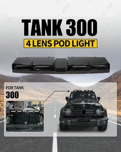 Roof Light fits for Tank 300 2023-2025 Glossy Black Top Lamp 4 LED Lights - Picture 1 of 16