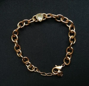 Bracciale Lola And Grace color oro rosa cristallo bianco cuore swarovski - Foto 1 di 7