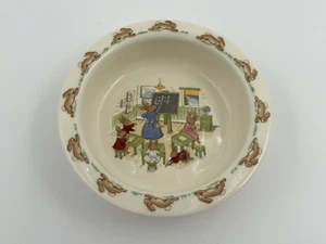 Royal Doulton Niños Bunnykins Porridge Bowl Inglaterra Profesor y Estudiantes - Imagen 1 de 4