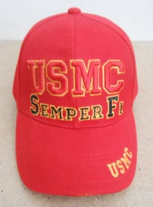 Baseballmütze USMC Semper FI Logo verstellbar rot bestickt - Bild 1 von 9