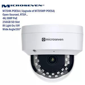 Microseven 4K/8MP POE H.265 HD telecamera IP a cupola esterna microfono integrato 256 GB slot SD - Foto 1 di 9