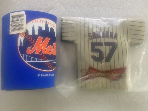 Lot of 2 NY METS Koozie Kolder NWT or Plastic Wrap NY Mets 2006/ Santana #57 Cover
