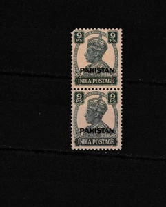 India 1947 King George VI with overprint PAKISTAN strip of 2 mint. - Picture 1 of 2