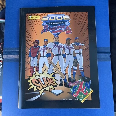 2002 Atlanta Braves Fan Game Program Magazine Turner Field Vol 37 Issue 1 - Image 1 of 4