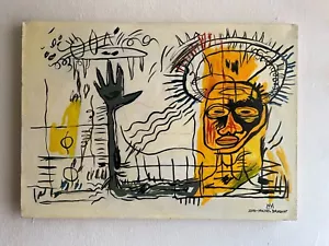 Jean-Michel Basquiat (Handmade) Acrylic Painting on canvas signed & stamped - Picture 1 of 9