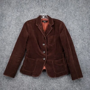 Talbots Blazer Womens 4P Petite Brown Corduroy Single Breasted Notch Long Sleeve - Picture 1 of 16