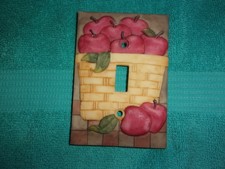 BASKET OF APPLES SINGLE LIGHT SWITCH COVER PLATE ~ CERAMIC ~ 