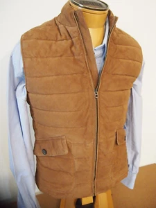 Polo Ralph Lauren Quilted Suede Vest NWT Small $898 Brown - Picture 1 of 14