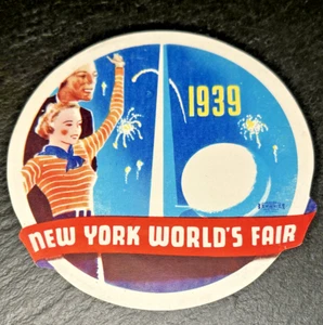 1939 New York Weltausstellung buntes 4,5" Etikett FP5 - Bild 1 von 6
