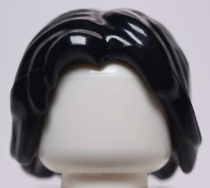 Lego Black Minifig Hair Mid Length Tousled with Center Part - Picture 1 of 2