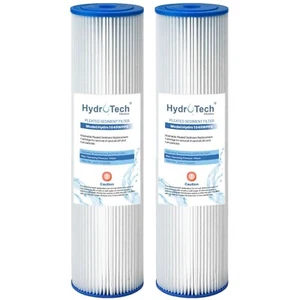 2 x 20 Micron 20" x 4.5" Washable Pleated Sediment Water Filter Cartridges - Picture 1 of 5