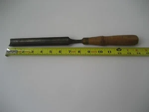 Vintage Buck Brothers/Bros. Gouge Blade Chisel - 7/8" - 1" Curved Blade - Picture 1 of 12