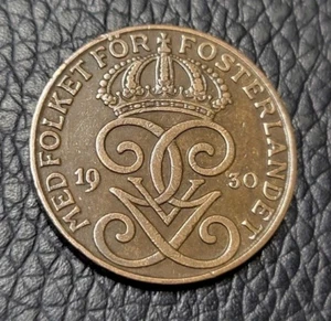 1930 Sweden 2 Öre Coin - Picture 1 of 2