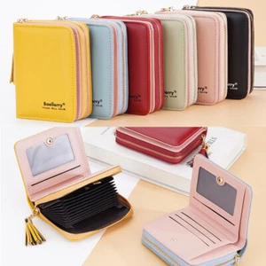 Fashion Women Wallet Zipper Coin Purse Lady Short Handbag Card Holder PU Leather - Picture 1 of 36