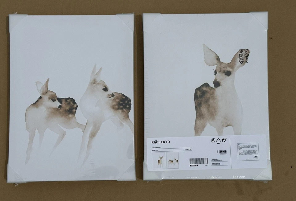 IKEA PJATTERYD PJÄTTERYD Cuadro Sobre Lienzo Ciervos Paquete de 2 11x15" 905.180.79 Enmarcado Foto 1 de 1