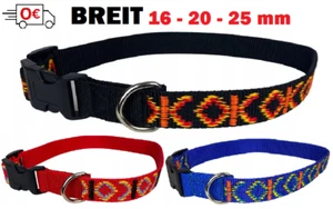 Hundehalsband Nylonhalsband Halsband Hund Band Breit (16-25mm) INDIANER LOOK  - Bild 1 von 4