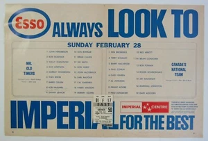 1965 Maple Leaf Gardens NHL Oldtimers vs Team Canada Lineup Sheet + Ticket Stub - Bild 1 von 5