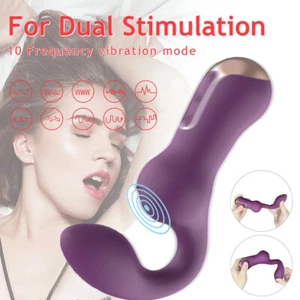 G-Spot Vibrator 10 Modes Dual Vibrating Dildo Massager for Women Couples Sex Toy - Picture 1 of 19