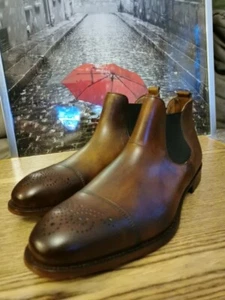 LUXUS LLOYD Stiefel Chelsea Leder Boots prime Schuhe 42,5 für den boss Cognac Br - Bild 1 von 12