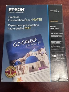 EPSON PREMIUM CARTA DA PRESENTAZIONE OPACA 8,5"" X 11"" - 50 FOGLI NUOVI - Foto 1 di 2