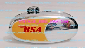 BSA B25 B50 Triumph TR25 1971-73 D355 Stahl gelb lackierter Kraftstofftank - Picture 1 of 9