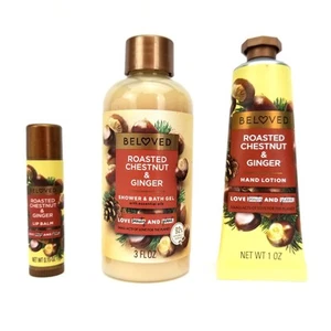 Beloved Set Castaño Tostado y Jengibre Gel de Ducha y Baño, Loción para Manos, Bálsamo Labial - Imagen 1 de 3