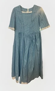 Hand Made Prairie Dress Womens Small Floral Calico Lace Trim Cottagecore Costume - Picture 1 of 7